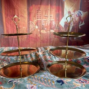 Gold 3-Tier Cake / Dessert Stands – Set of 2